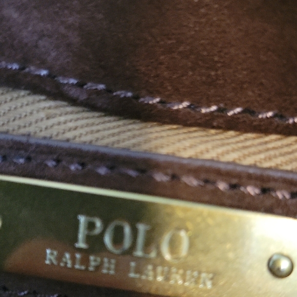 Polo Ralph Lauren Brown Suede Crossbody Bag with Fringe and Whipstitch Trim - Picture 9 of 12